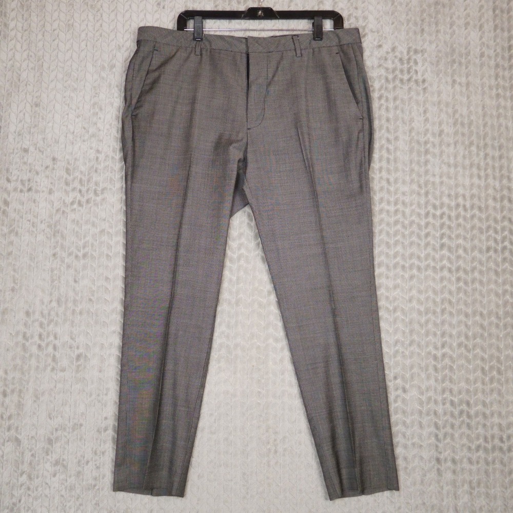 Bonobos Dress Pants Mens 35x30 Grey Marzotto Wool Tailored Fit Trousers